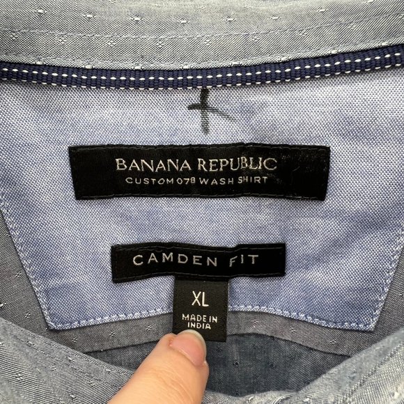 Banana Republic Camden Fit Custom 078 Wash Shirt Button Down Long Sleeve Size XL - Picture 4 of 11